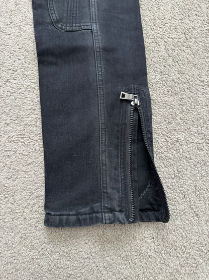 Balmain by Olivier Rousteing Black Waxed Biker Denim Jeans