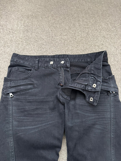 Balmain by Olivier Rousteing Black Waxed Biker Denim Jeans