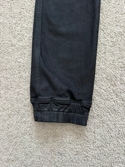 SS23 Rick Owens DRKSHDW Black Waxed Aircut Jogger Denim Pant