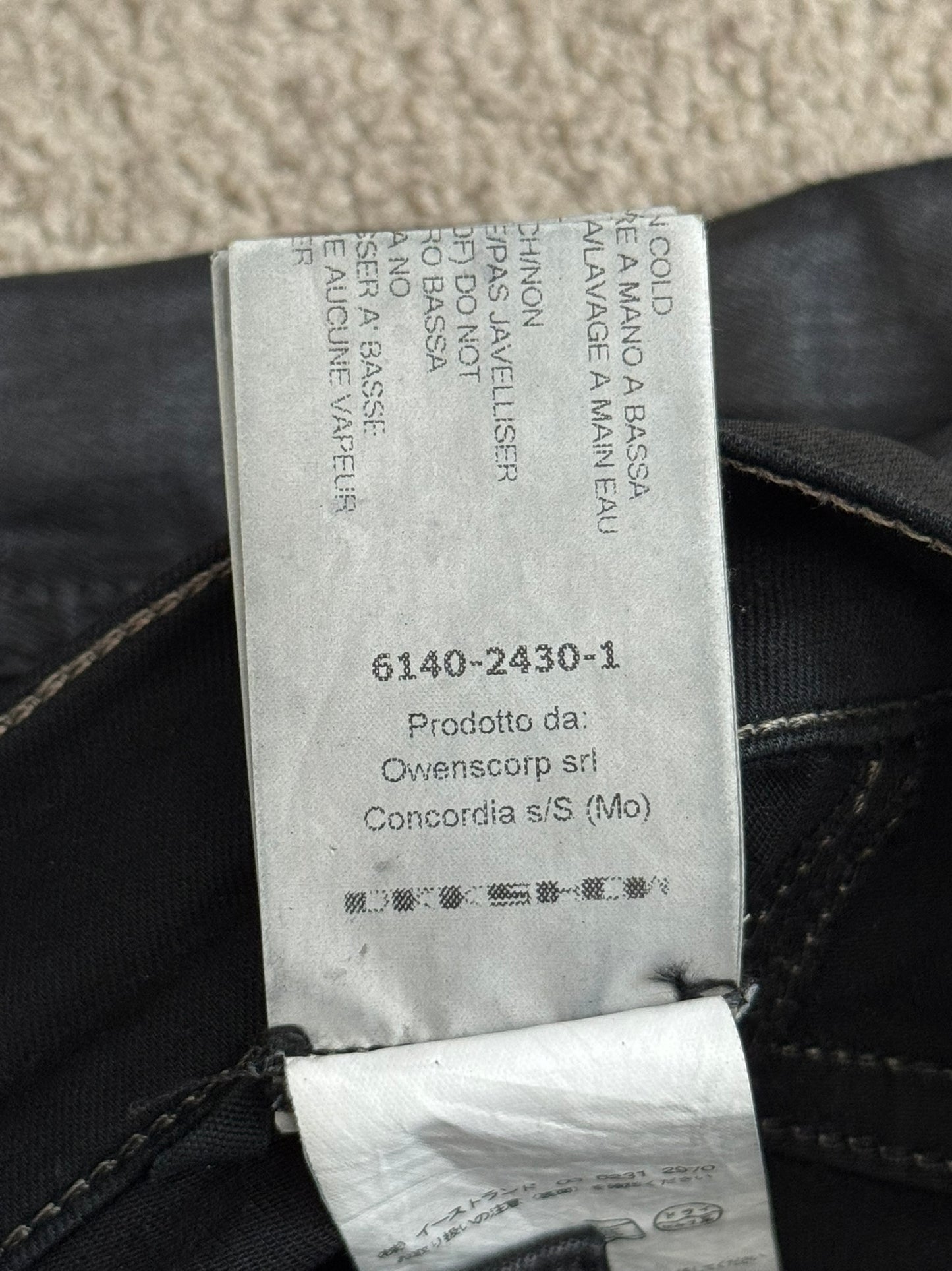 SS16 Rick Owens DRKSHDW Black Waxed Memphis Cut Biker Denim Jeans