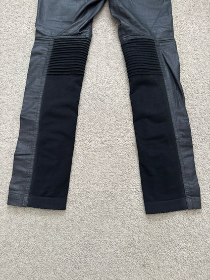 SS16 Rick Owens DRKSHDW Black Waxed Memphis Cut Biker Denim Jeans