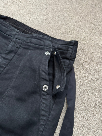 SS23 Rick Owens DRKSHDW Black Waxed Aircut Jogger Denim Pant