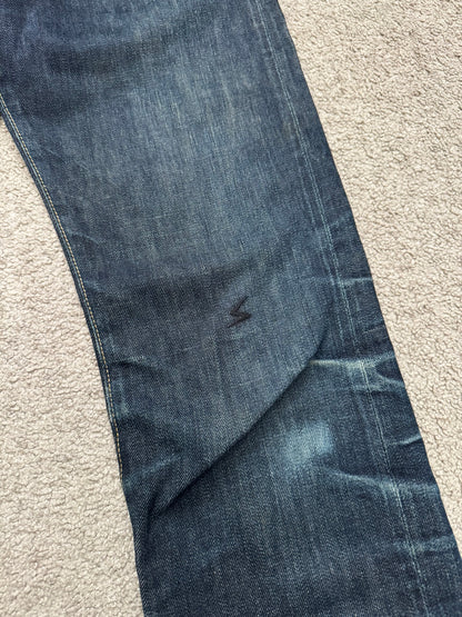 SS07 Undercover Zipper Waist Distressed Indigo Denim Jeans