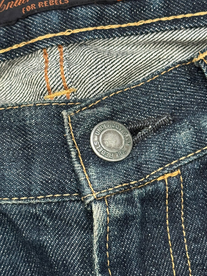 SS07 Undercover Zipper Waist Distressed Indigo Denim Jeans