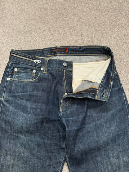 SS07 Undercover Zipper Waist Distressed Indigo Denim Jeans