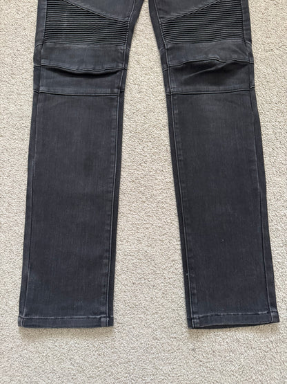 SS11 Balmain by Christophe Decarnin Eagle Coin Biker Denim Jeans