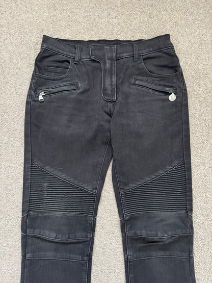 SS11 Balmain by Christophe Decarnin Eagle Coin Biker Denim Jeans