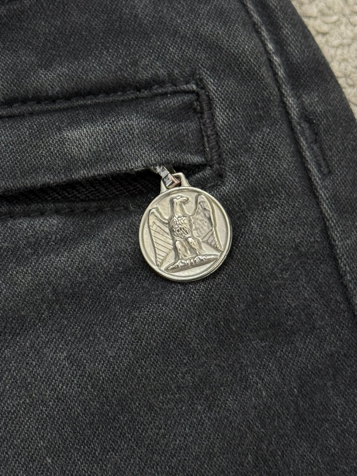 SS11 Balmain by Christophe Decarnin Eagle Coin Biker Denim Jeans