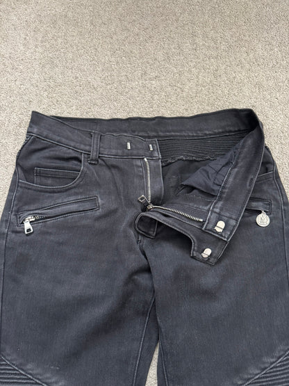 SS11 Balmain by Christophe Decarnin Eagle Coin Biker Denim Jeans