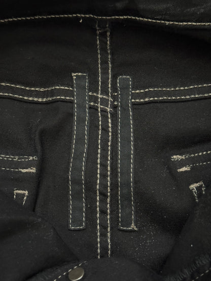 SS15 Rick Owens DRKSHDW Black Waxed Memphis Cut Biker Denim Jeans