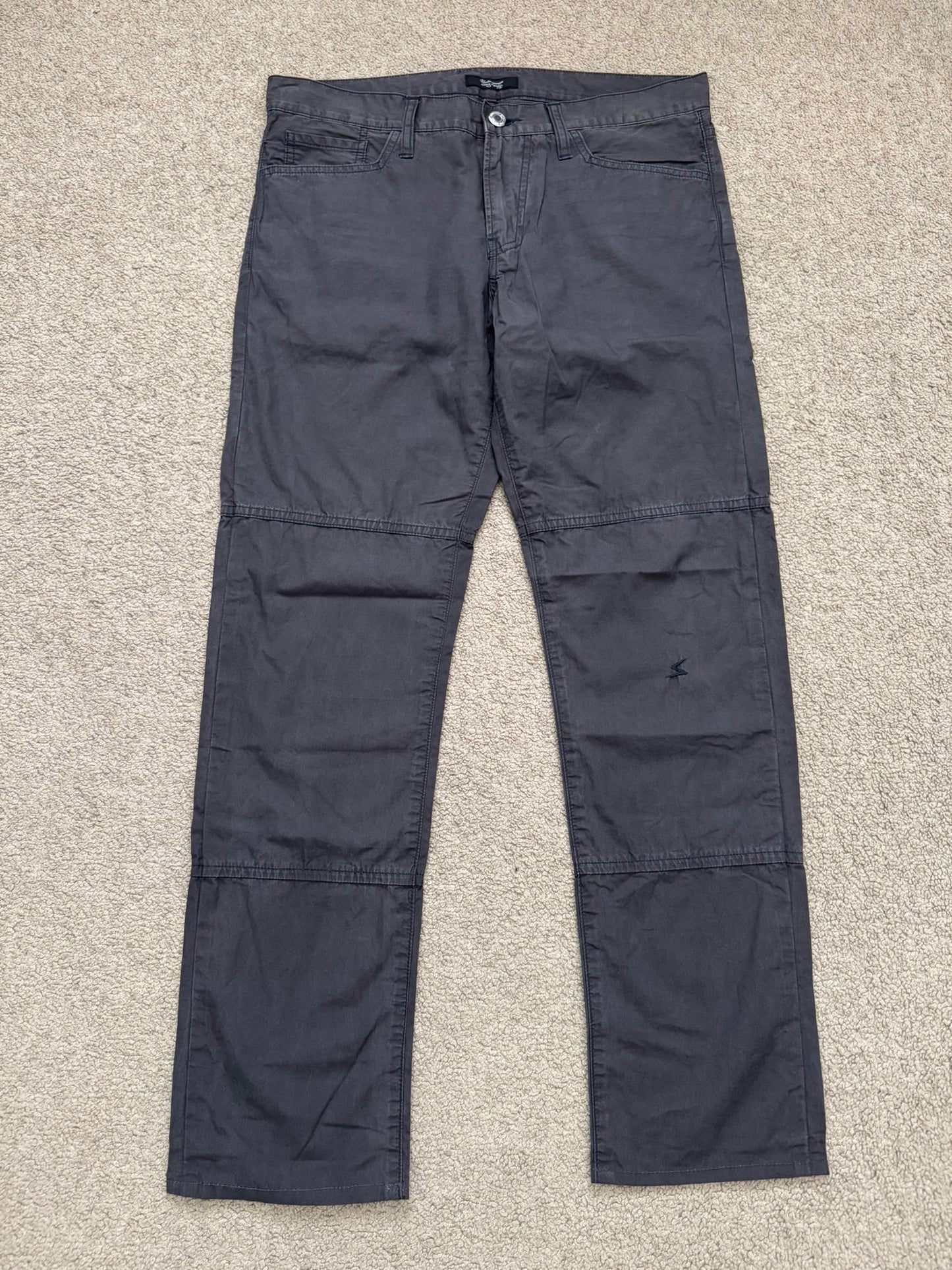 FW08 Undercover Paneled Lightning Bolt Leather Patch Jeans