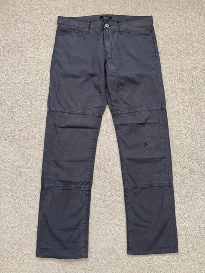 FW08 Undercover Paneled Lightning Bolt Leather Patch Jeans