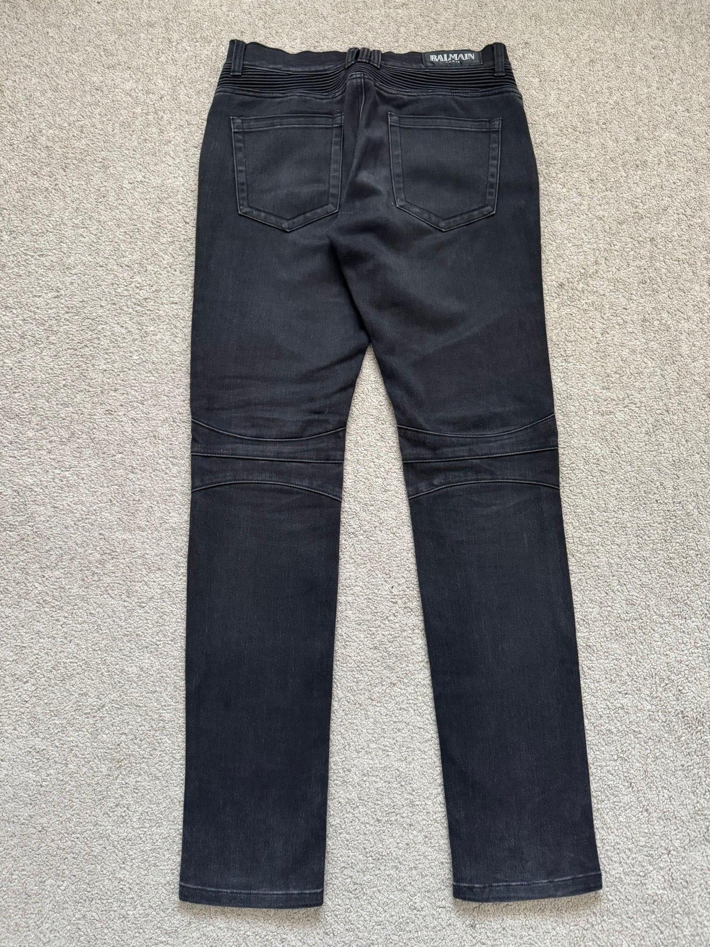 SS11 Balmain by Christophe Decarnin Eagle Coin Biker Denim Jeans