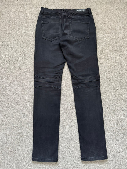 SS11 Balmain by Christophe Decarnin Eagle Coin Biker Denim Jeans