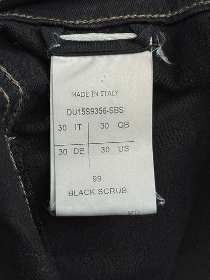 SS15 Rick Owens DRKSHDW Black Waxed Memphis Cut Biker Denim Jeans