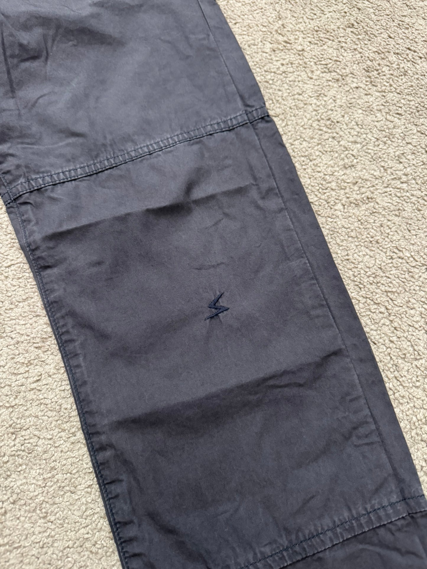 FW08 Undercover Paneled Lightning Bolt Leather Patch Jeans