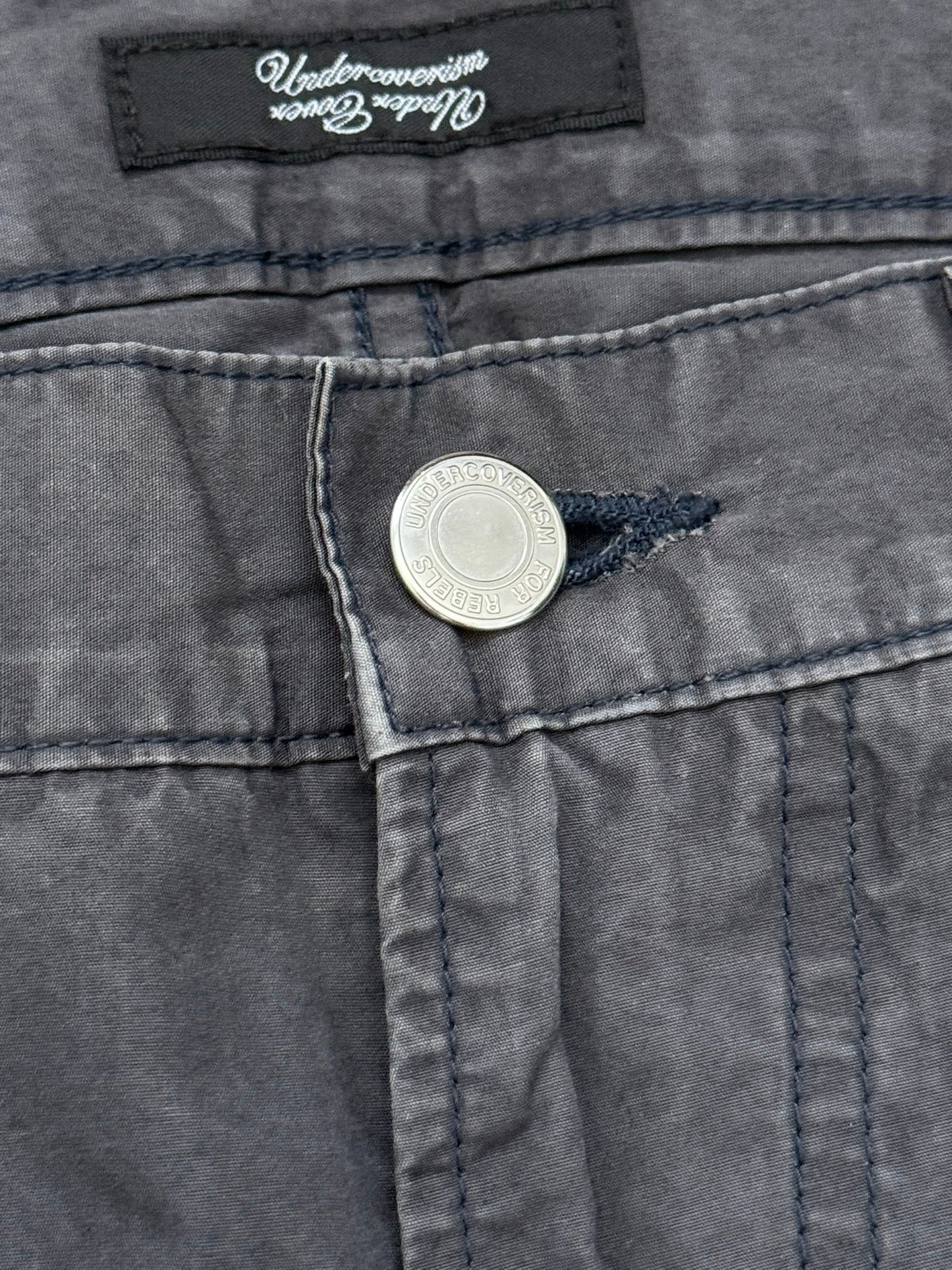 FW08 Undercover Paneled Lightning Bolt Leather Patch Jeans