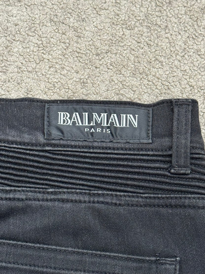 SS11 Balmain by Christophe Decarnin Eagle Coin Biker Denim Jeans