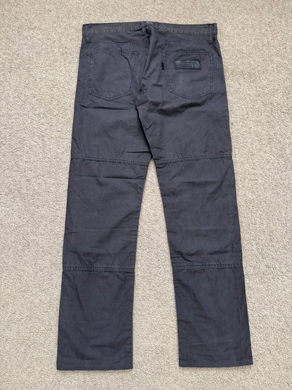 FW08 Undercover Paneled Lightning Bolt Leather Patch Jeans