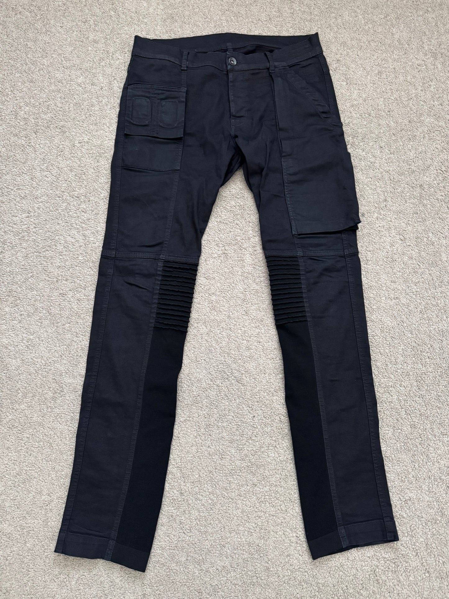 FW14 Rick Owens DRKSHDW Black Memphis Cut Biker Denim Jeans
