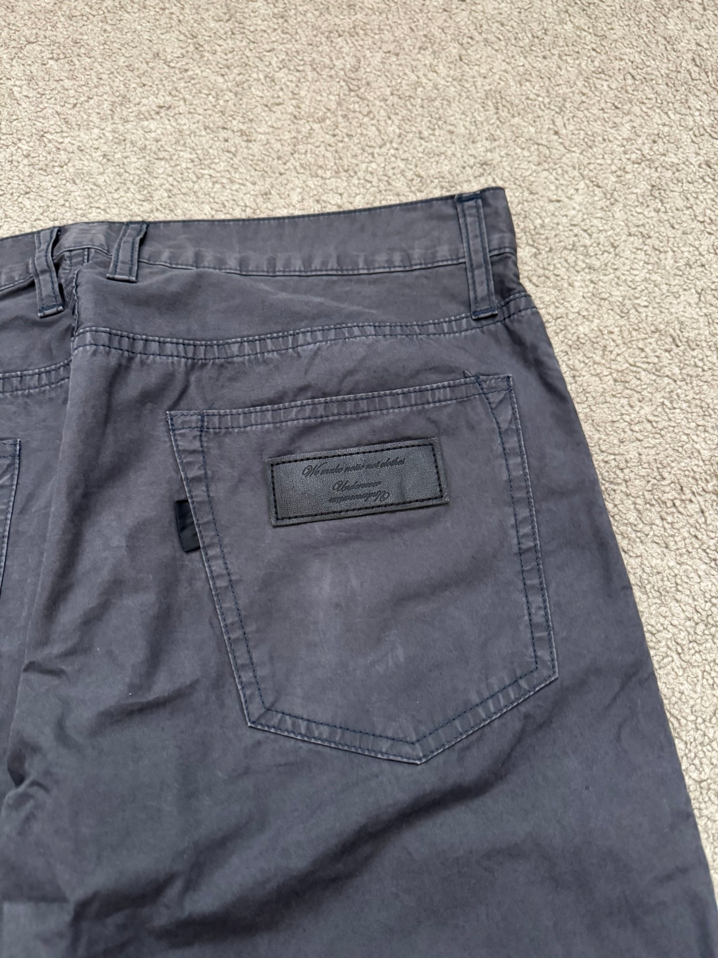 FW08 Undercover Paneled Lightning Bolt Leather Patch Jeans