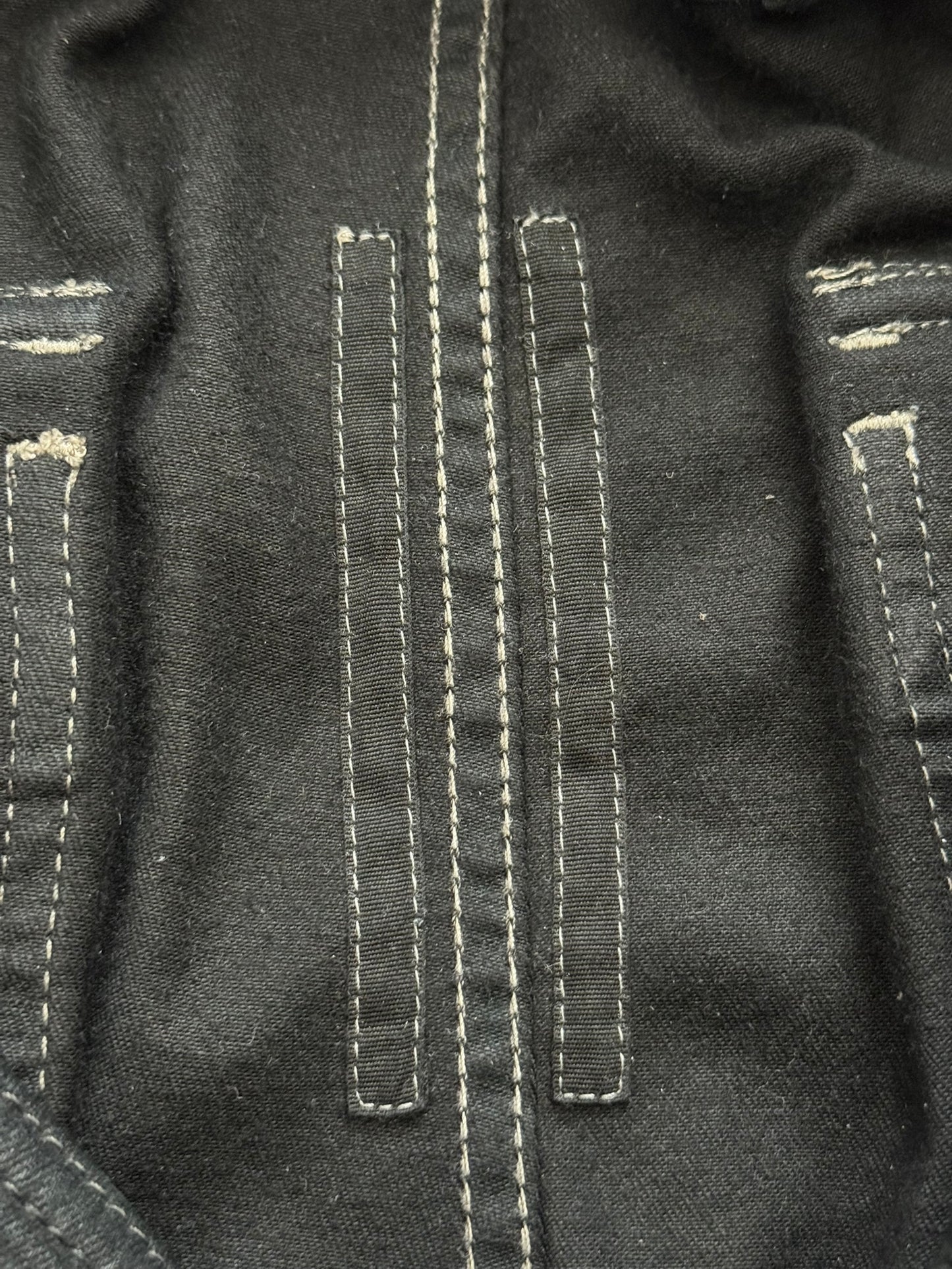 SS23 Rick Owens DRKSHDW Black Waxed Aircut Jogger Denim Pant