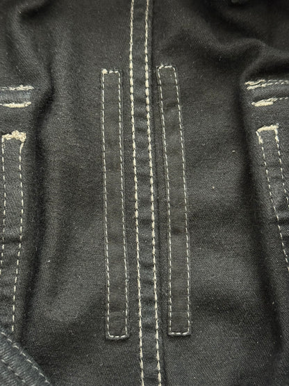 SS23 Rick Owens DRKSHDW Black Waxed Aircut Jogger Denim Pant