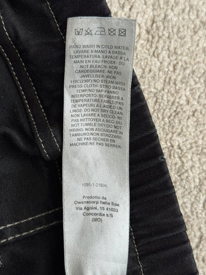 SS23 Rick Owens DRKSHDW Black Waxed Aircut Jogger Denim Pant