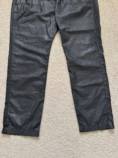 SS15 Rick Owens DRKSHDW Black Waxed Poplin Cargo Pants
