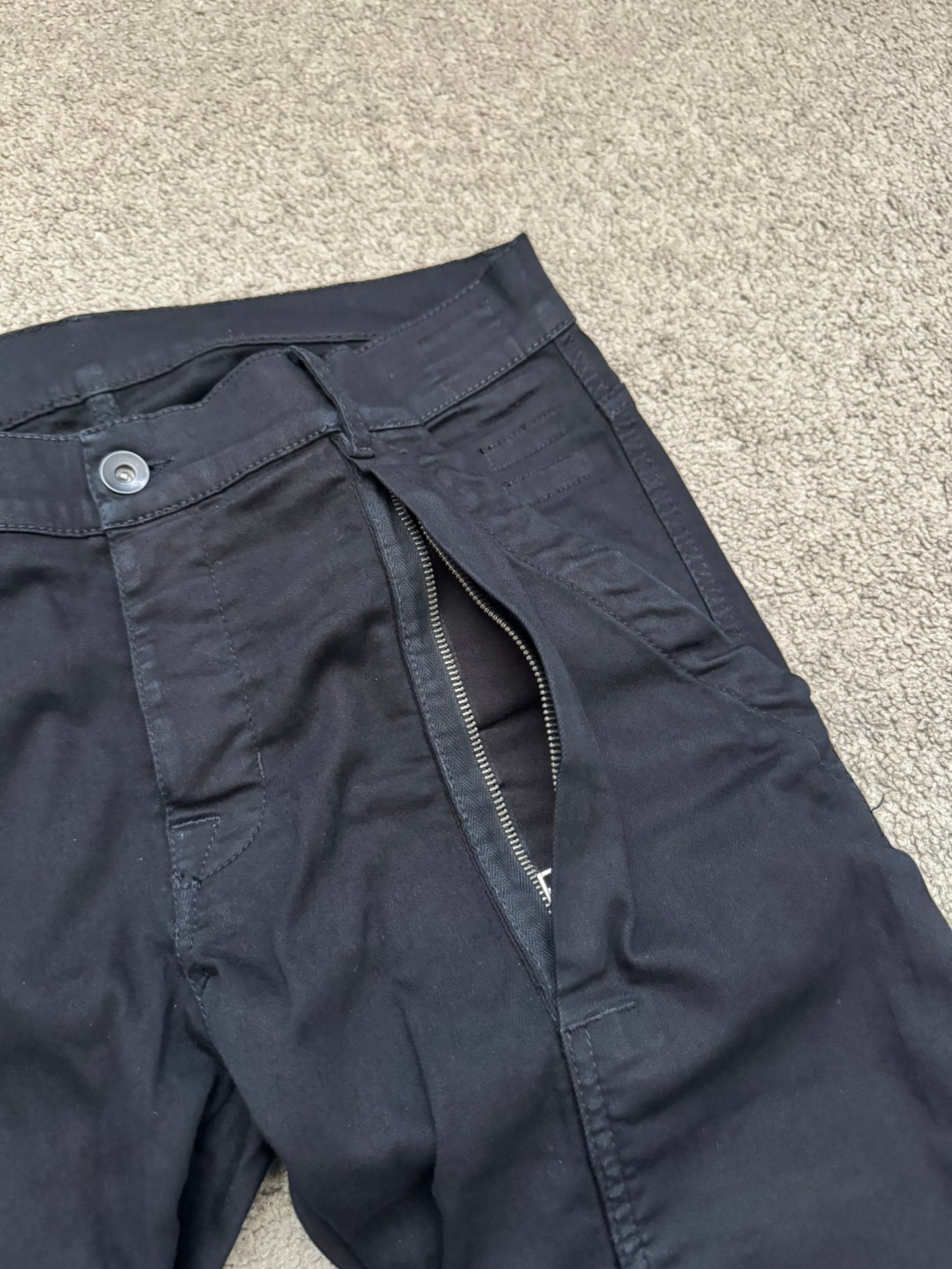 FW14 Rick Owens DRKSHDW Black Memphis Cut Biker Denim Jeans