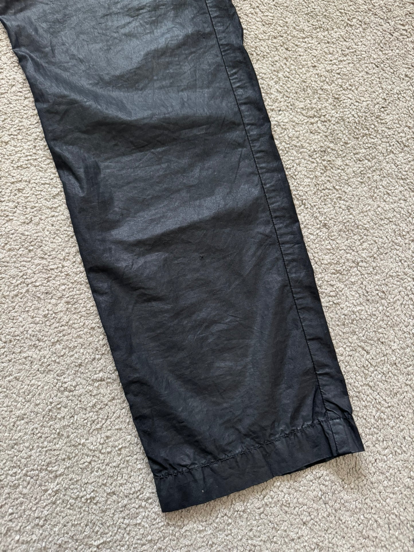 SS15 Rick Owens DRKSHDW Black Waxed Poplin Cargo Pants