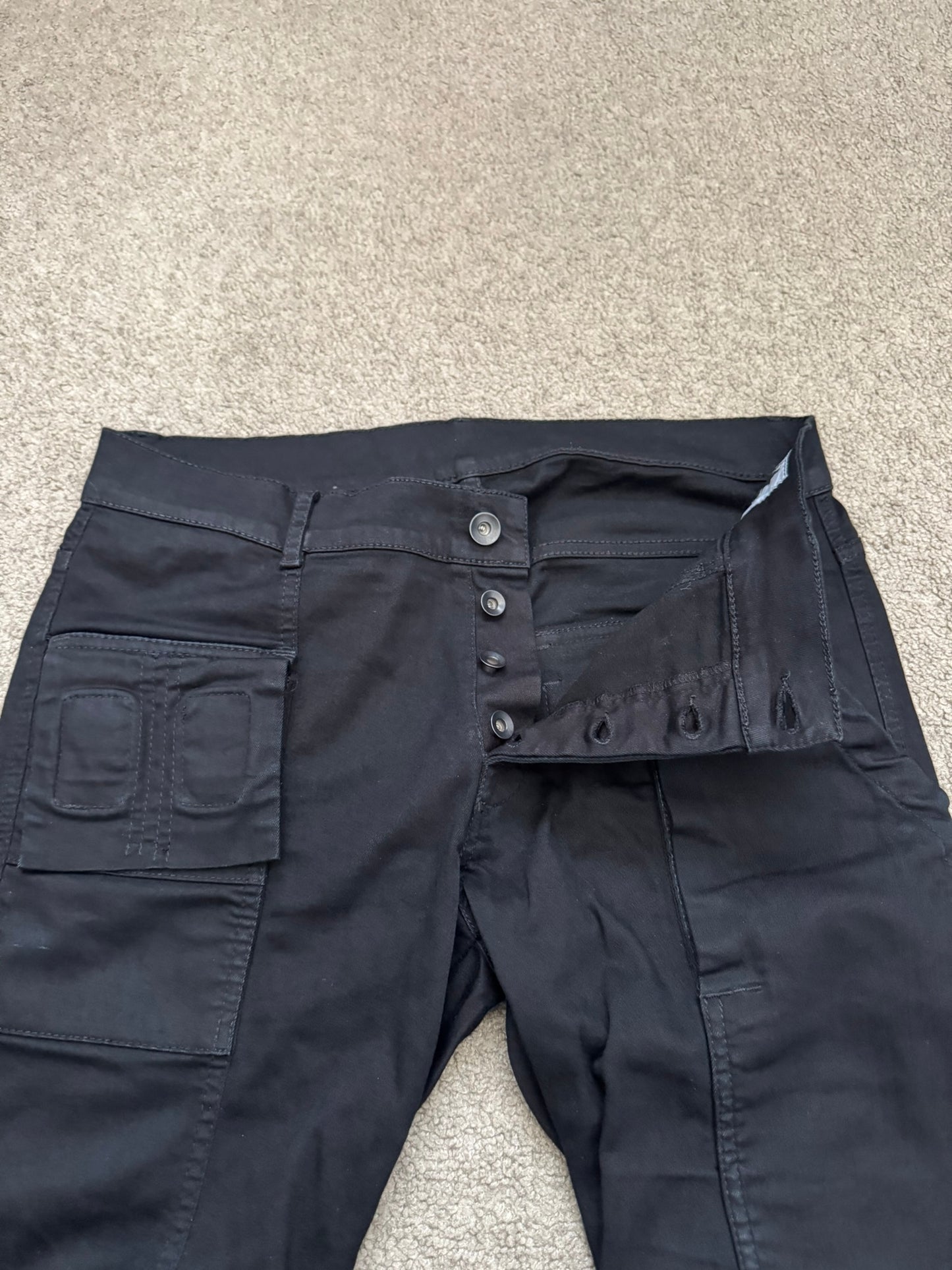 FW14 Rick Owens DRKSHDW Black Memphis Cut Biker Denim Jeans