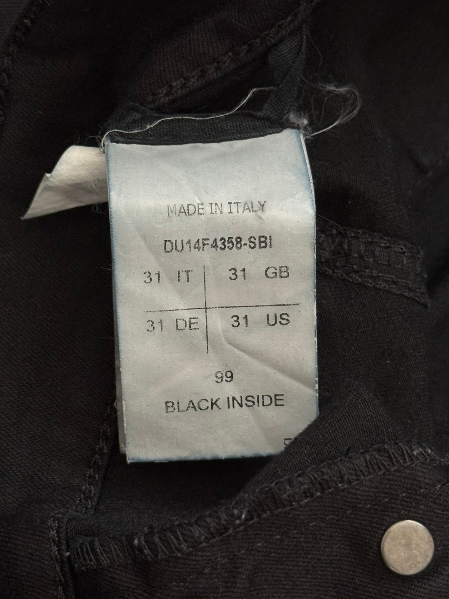 FW14 Rick Owens DRKSHDW Black Memphis Cut Biker Denim Jeans