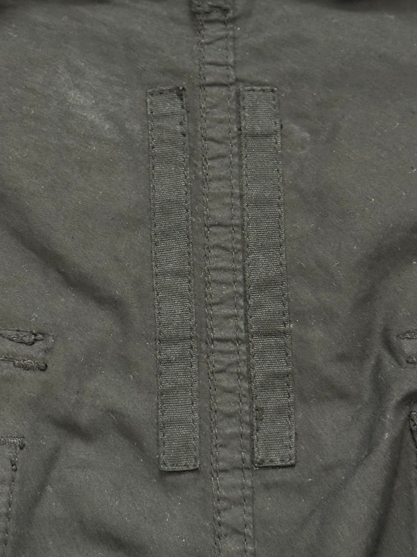 SS15 Rick Owens DRKSHDW Black Waxed Poplin Cargo Pants
