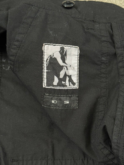 SS15 Rick Owens DRKSHDW Black Waxed Poplin Cargo Pants