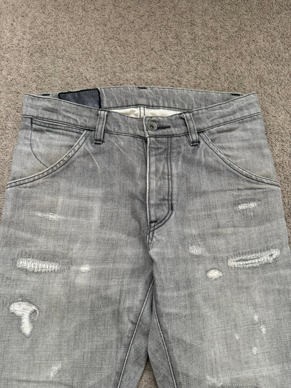 Kazuyuki Kumagai Attachment Repaired Grey Denim Jeans