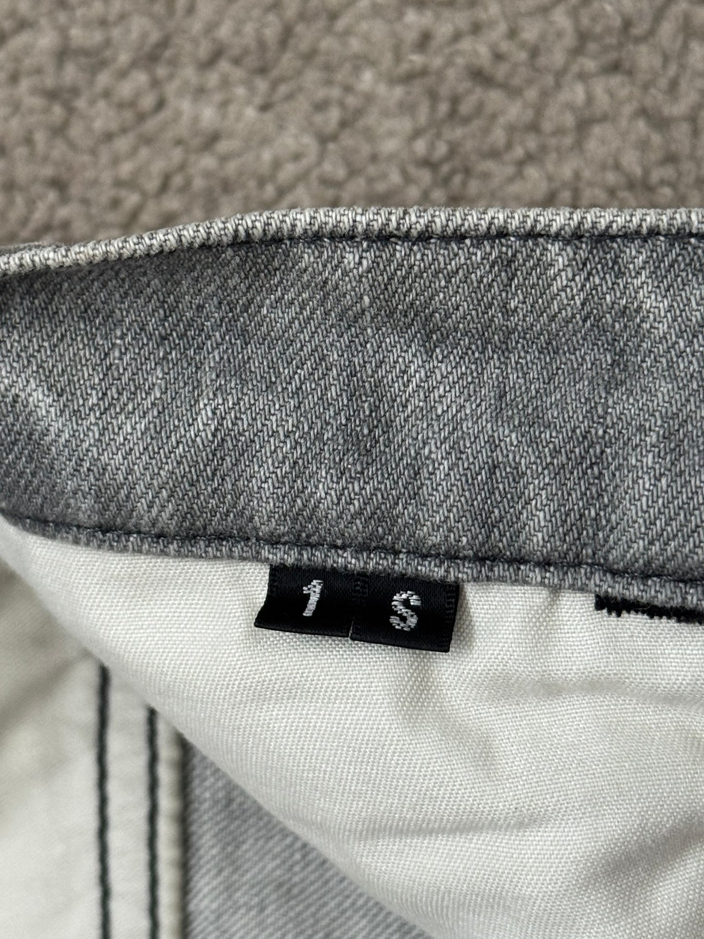 Kazuyuki Kumagai Attachment Repaired Grey Denim Jeans