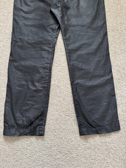 SS15 Rick Owens DRKSHDW Black Waxed Poplin Cargo Pants