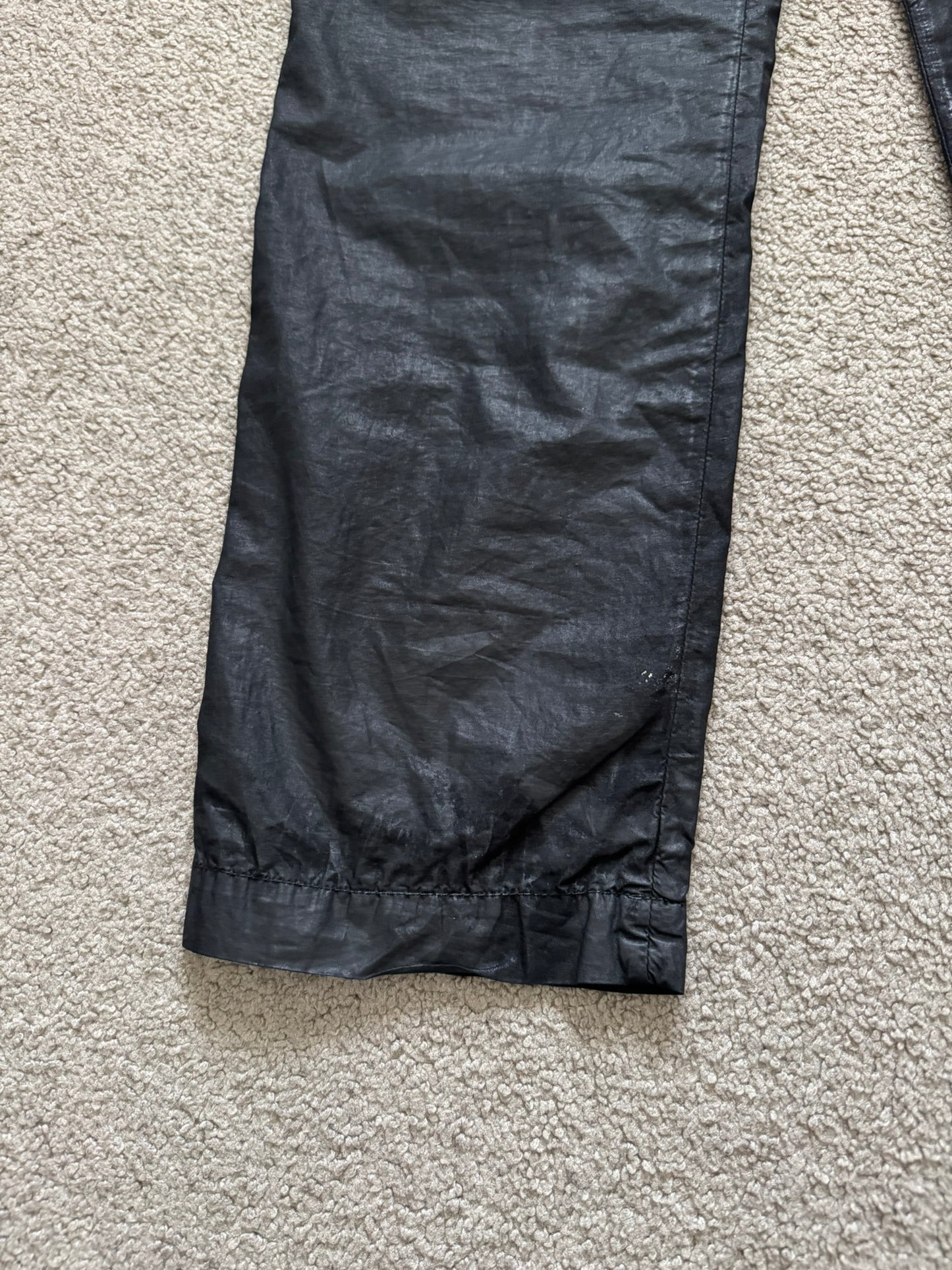 SS15 Rick Owens DRKSHDW Black Waxed Poplin Cargo Pants