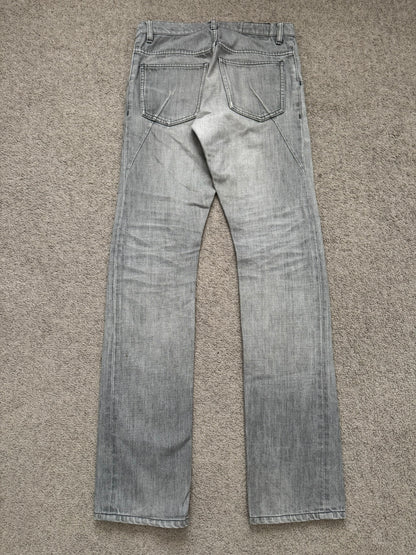 Kazuyuki Kumagai Attachment Repaired Grey Denim Jeans