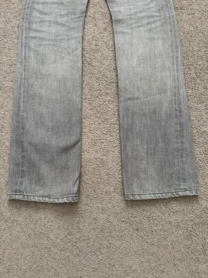 Kazuyuki Kumagai Attachment Repaired Grey Denim Jeans