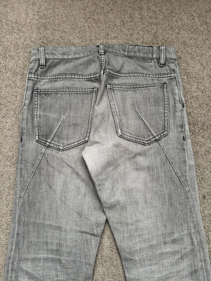 Kazuyuki Kumagai Attachment Repaired Grey Denim Jeans
