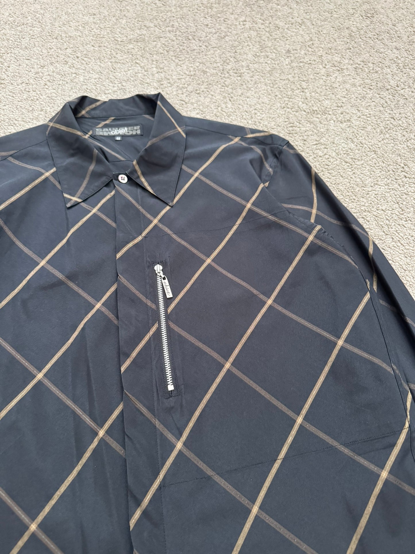 Jean Paul Gaultier Homme Objet Zipper Pocket Diamond Shirt