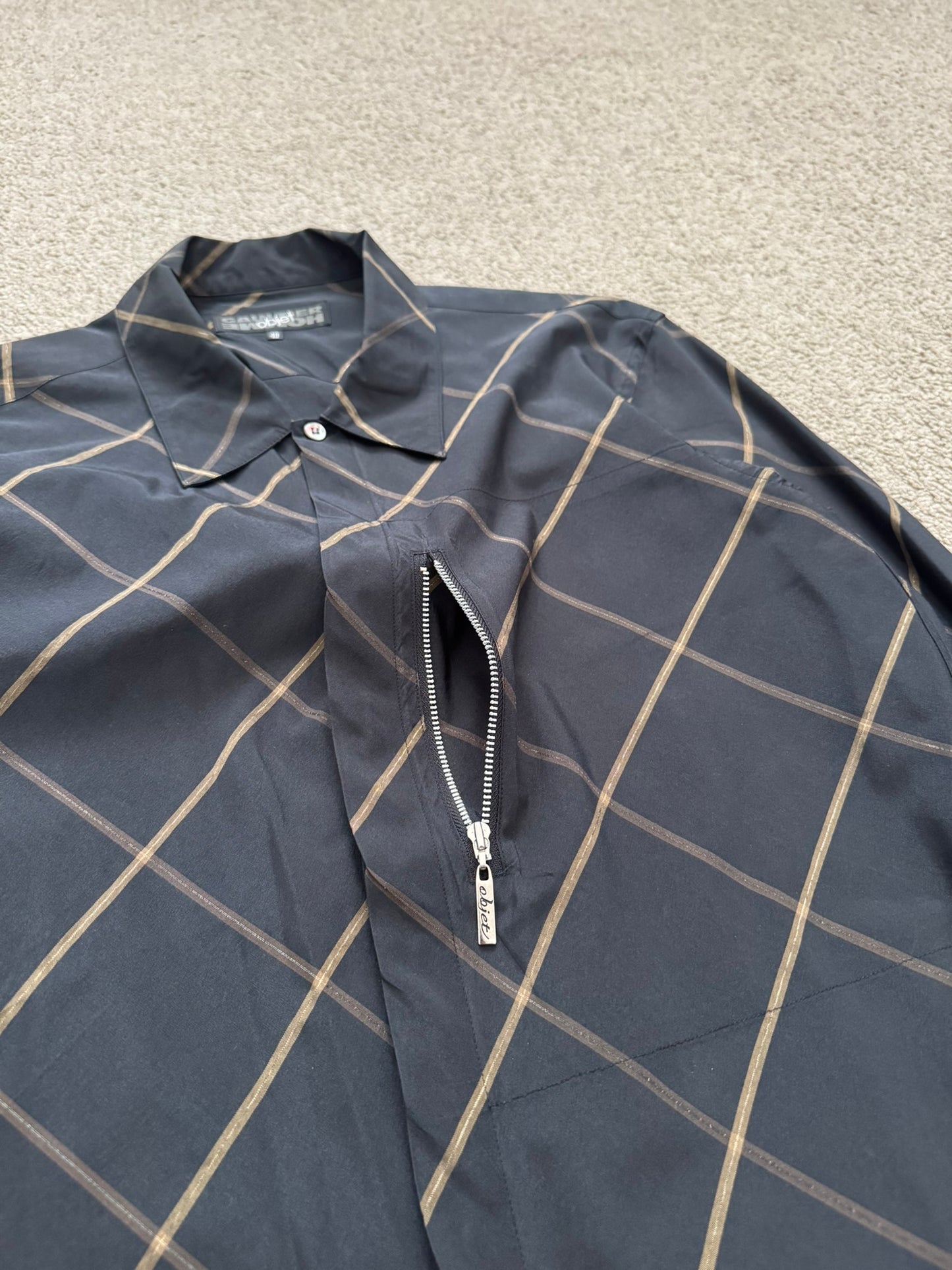 Jean Paul Gaultier Homme Objet Zipper Pocket Diamond Shirt