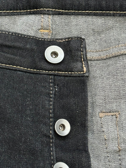 FW21 Rick Owens DRKSHDW Black Foil Waxed Detroit Denim Jeans