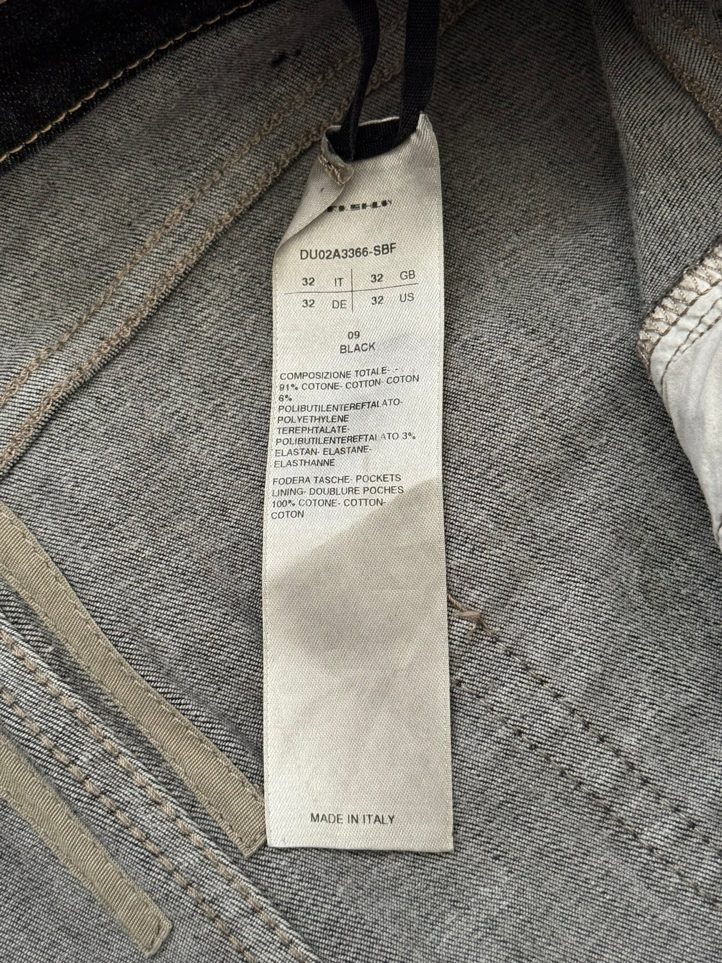 FW21 Rick Owens DRKSHDW Black Foil Waxed Detroit Denim Jeans