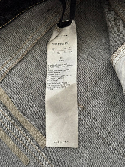 FW21 Rick Owens DRKSHDW Black Foil Waxed Detroit Denim Jeans