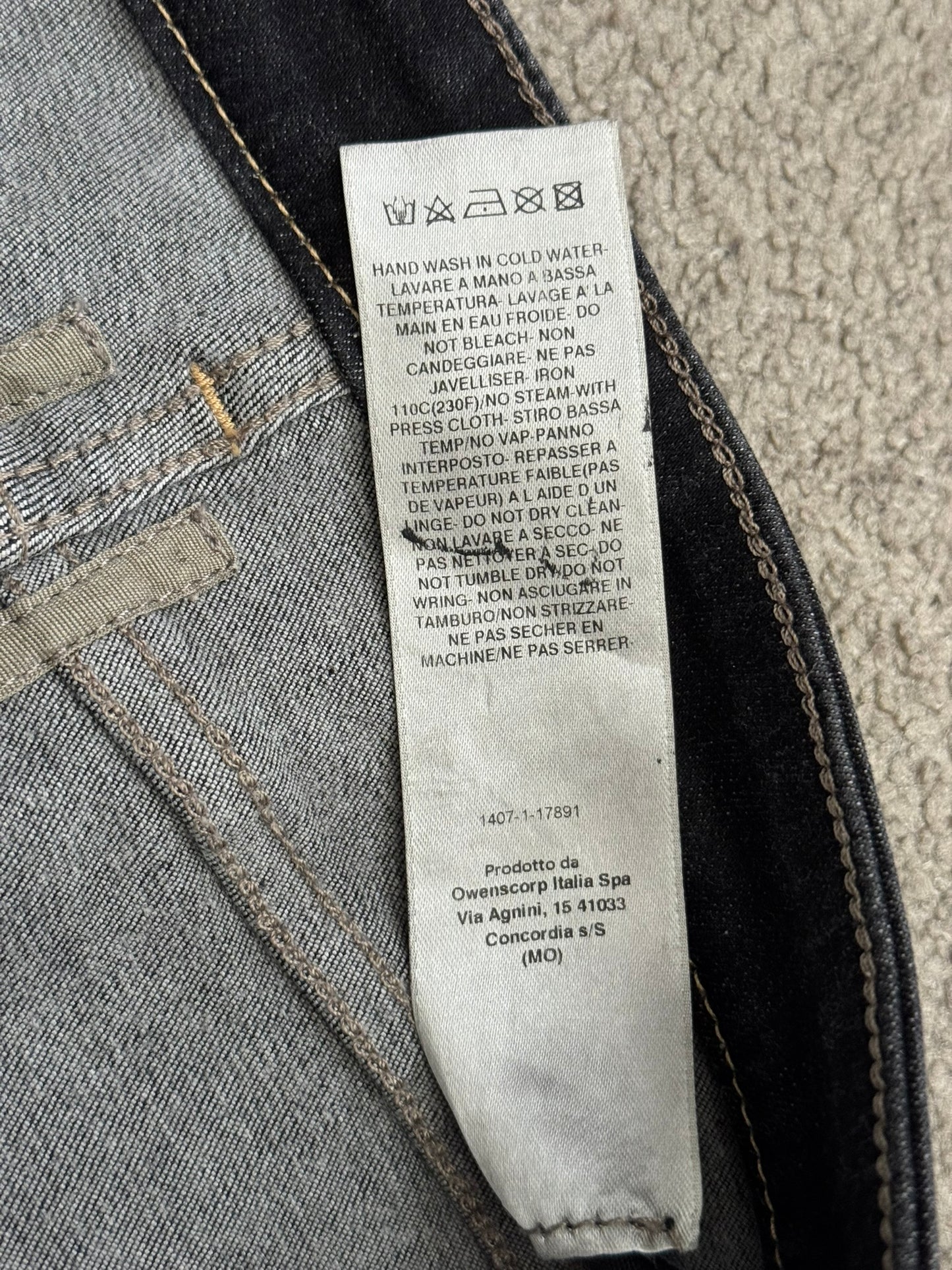 FW21 Rick Owens DRKSHDW Black Foil Waxed Detroit Denim Jeans
