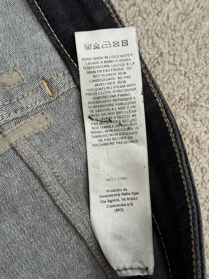 FW21 Rick Owens DRKSHDW Black Foil Waxed Detroit Denim Jeans