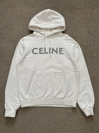 FW21 Celine by Hedi Slimane Studded Checkered Pullover Hoodie